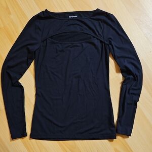 Nine West Black Cut Out Detail Top
